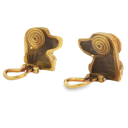 Barry Kieselstein-Cord 18K Gold Labrador Retriever Earrings, Dated 1989
