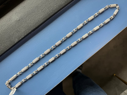 76.26 Carat Diamond Link Chain Necklace in 14K White Gold, 32 Inches