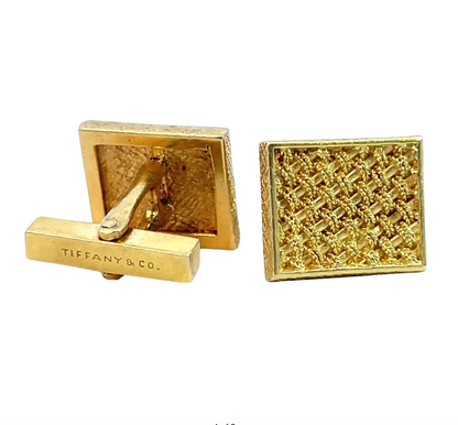 Tiffany & Co. 18K Yellow Gold Woven Cufflinks