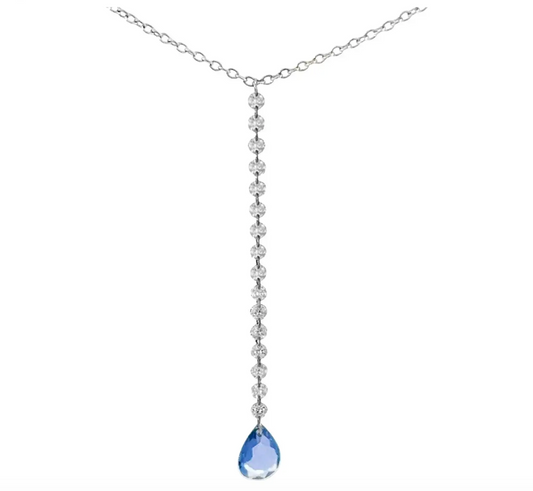 Diamond and Sapphire Lariat Necklace