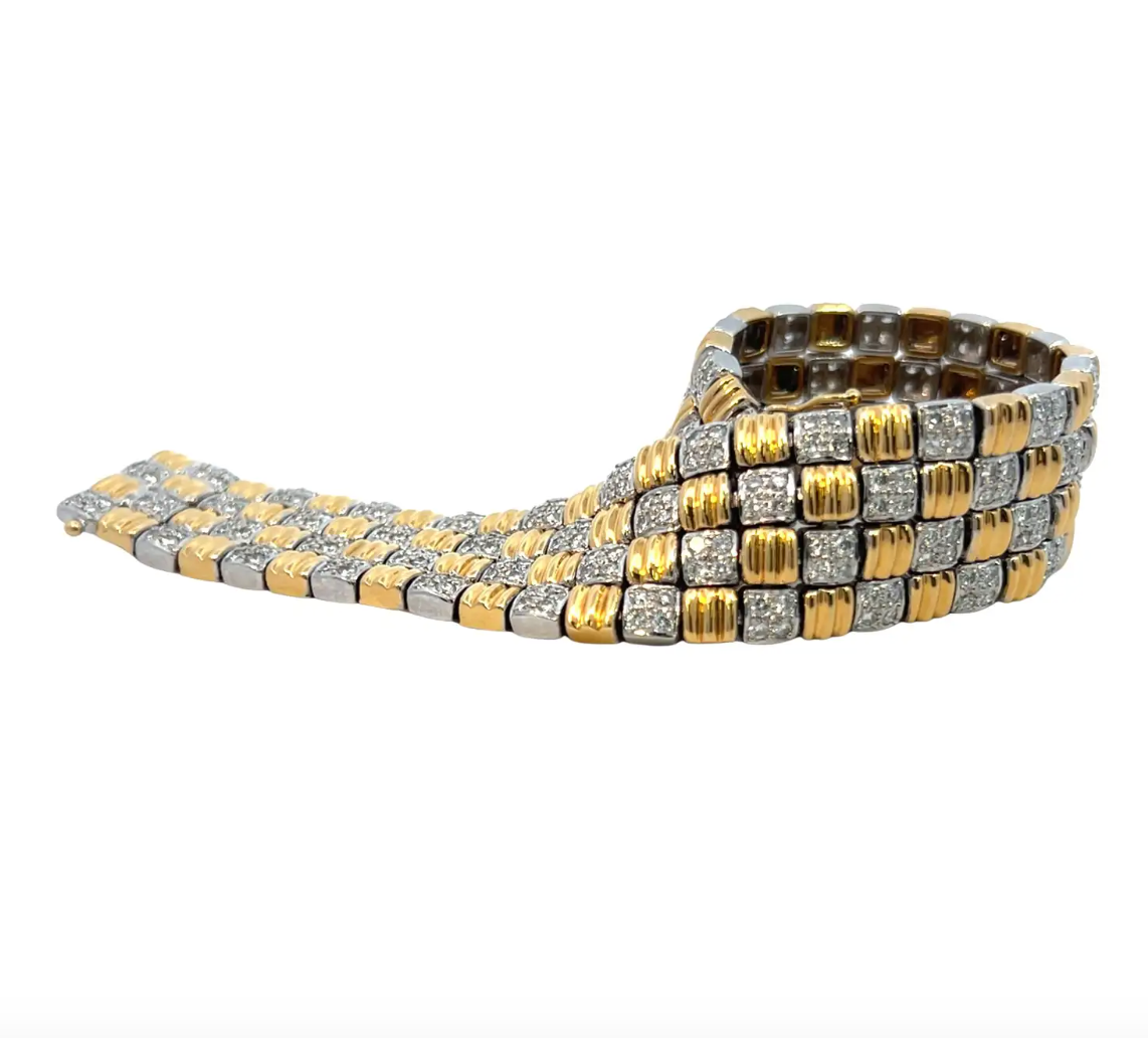 Retro Diamond Basket Weave Bracelet 7.50 Carats