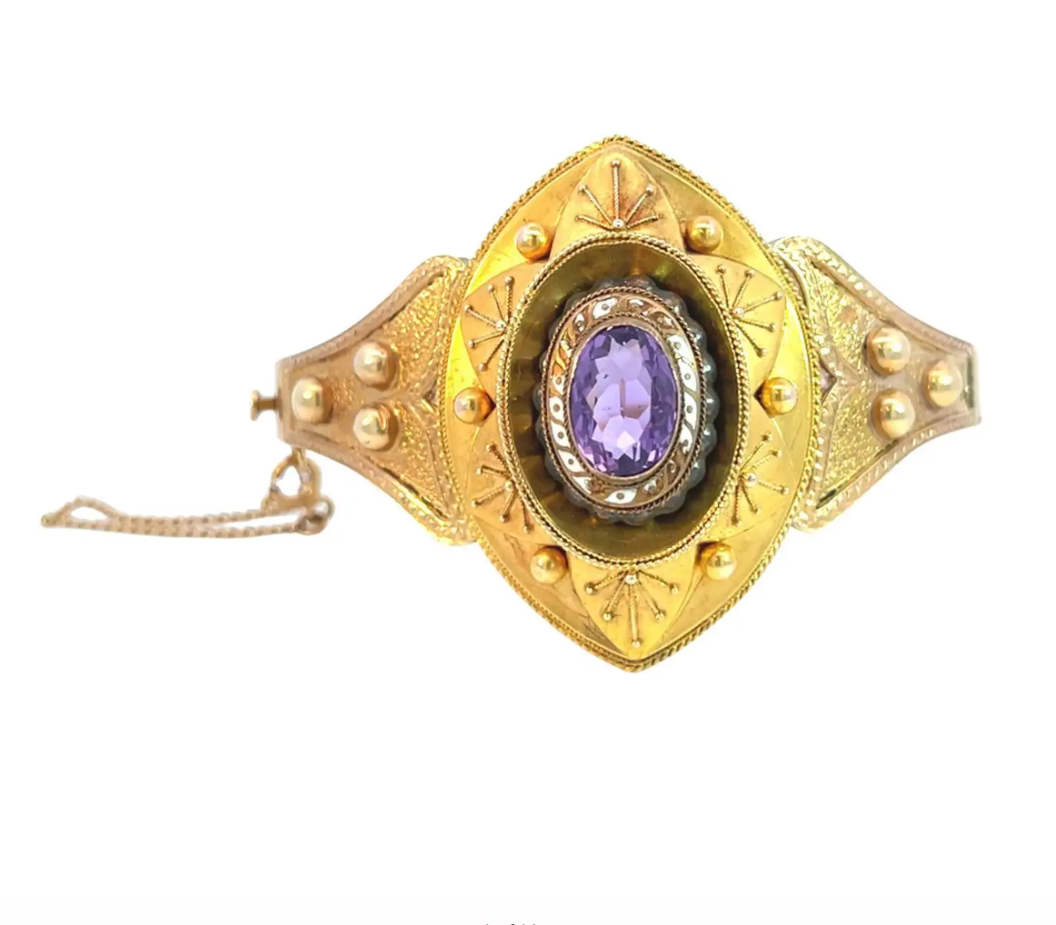 Antique Edwardian Amethyst Bangle