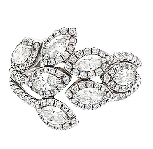 Diamond Cluster Fashion White Gold Ring