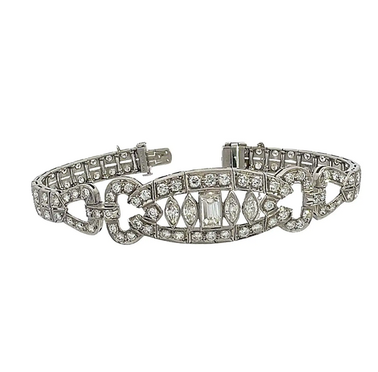 Antique Art Deco Platinum Diamond Bracelet