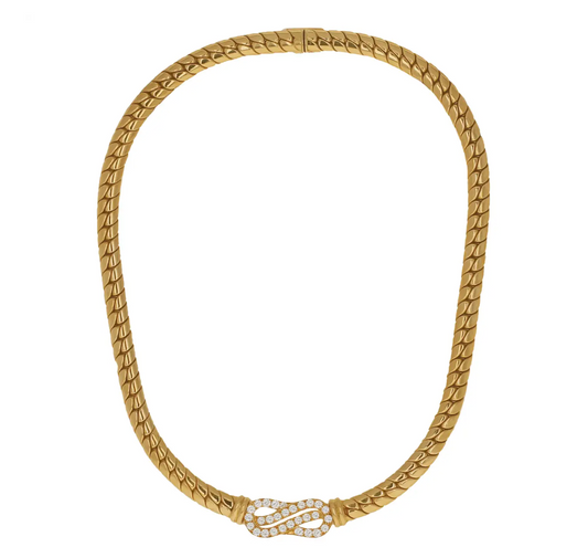 Van Cleef & Arpels "VCA" 18 Karat Yellow Gold and Diamond Necklace