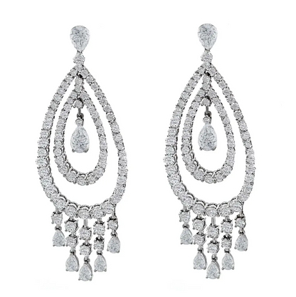 10.14 Carat Diamond Dangle Chandelier Earrings