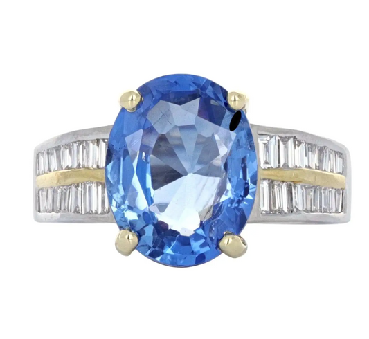 GIA Certified 5.08 Carat Sapphire and Diamond Cocktail Ring