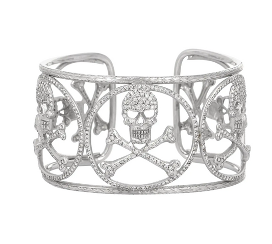 Loree Rodkin Diamond Skull Bangle Cuff