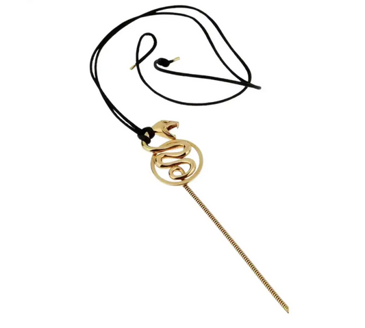 Boucheron Gold and Silk Cord Snake Necklace