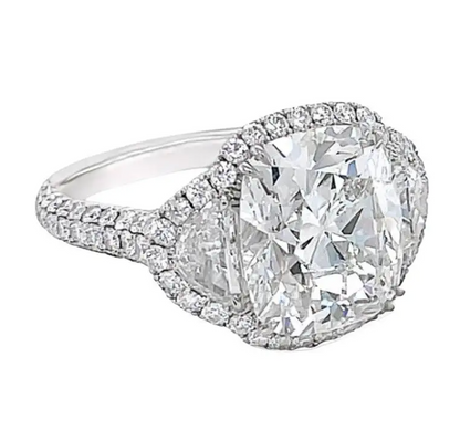 GIA Antique Cushion Cut Diamond Three-Stone Engagement Ring