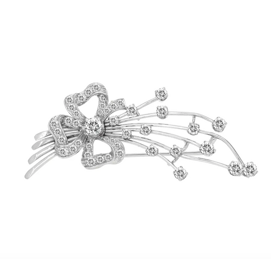 Art Deco Style Platinum Diamond Brooch