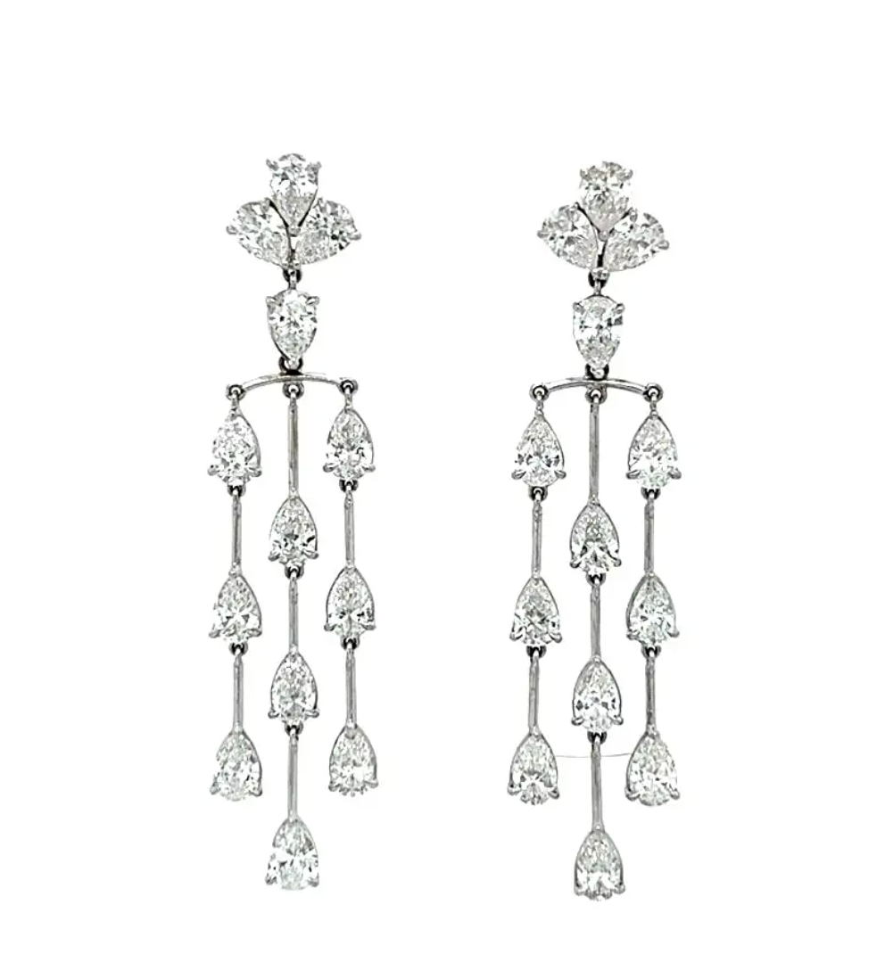 6.05 Carat Diamond Chandelier Drop Earrings