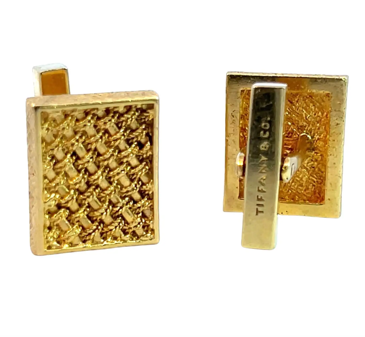 Tiffany & Co. 18K Yellow Gold Woven Cufflinks