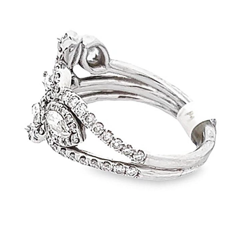 Diamond Cluster Fashion White Gold Ring