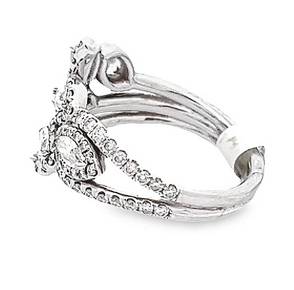 Diamond Cluster Fashion White Gold Ring