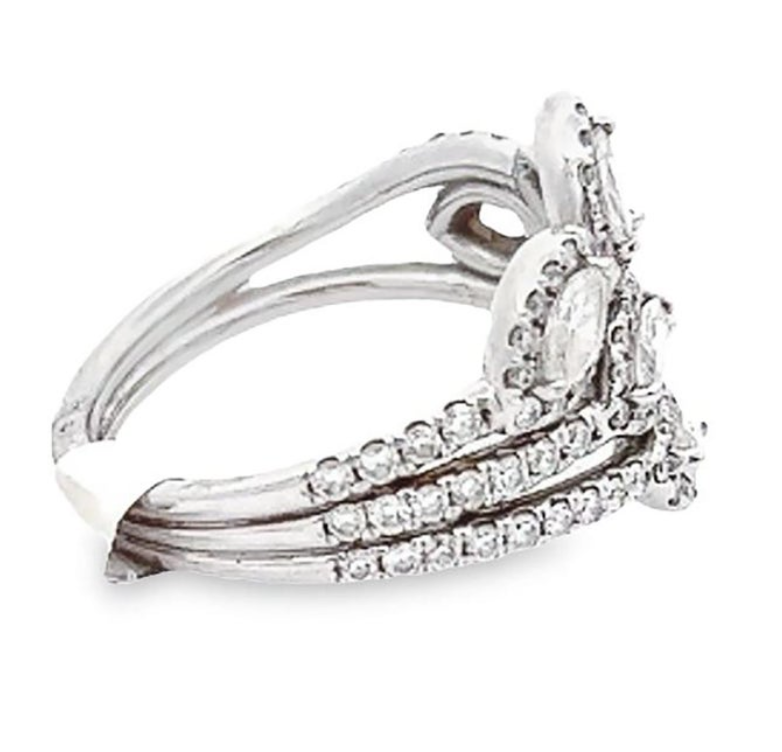 Diamond Cluster Fashion White Gold Ring