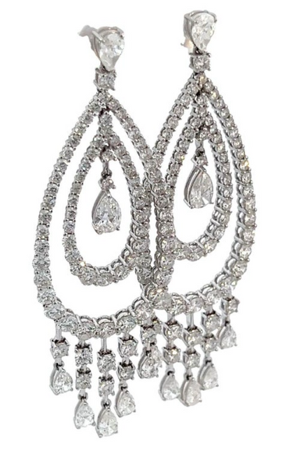 10.14 Carat Diamond Dangle Chandelier Earrings