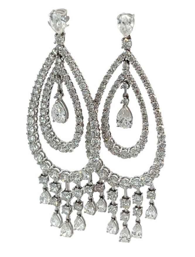 10.14 Carat Diamond Dangle Chandelier Earrings