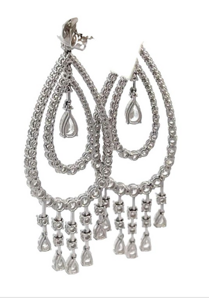 10.14 Carat Diamond Dangle Chandelier Earrings