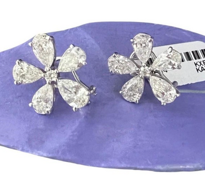 6.00 Carat Diamond Floral Cluster Earrings