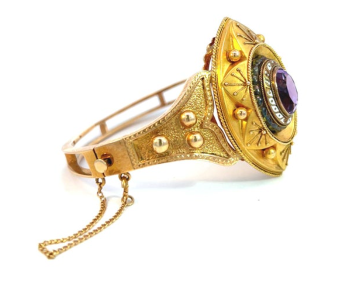 Antique Edwardian Amethyst Bangle