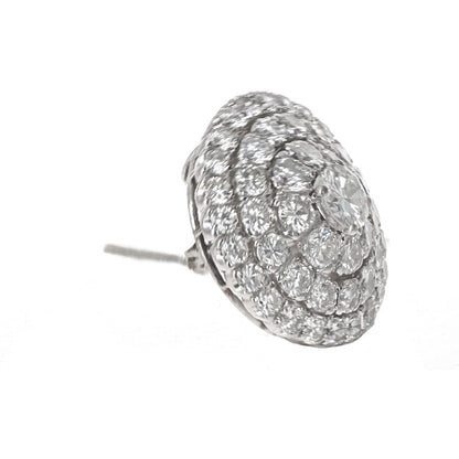 14 Karat Retro Diamond Cluster Brooch Pendant, Round Brilliant Cut Diamonds 8.50 Carats