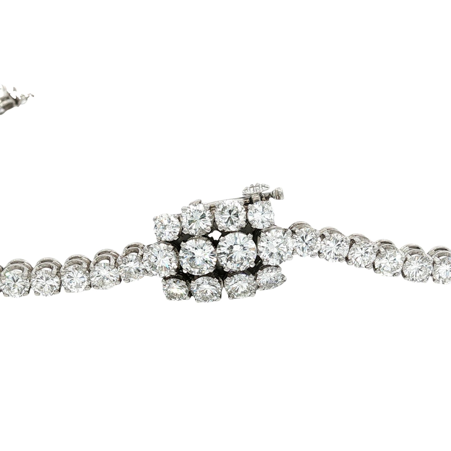 Platinum South Sea Pearl & Multi-Cut Diamond Fringe Festoon Necklace (106.5g)