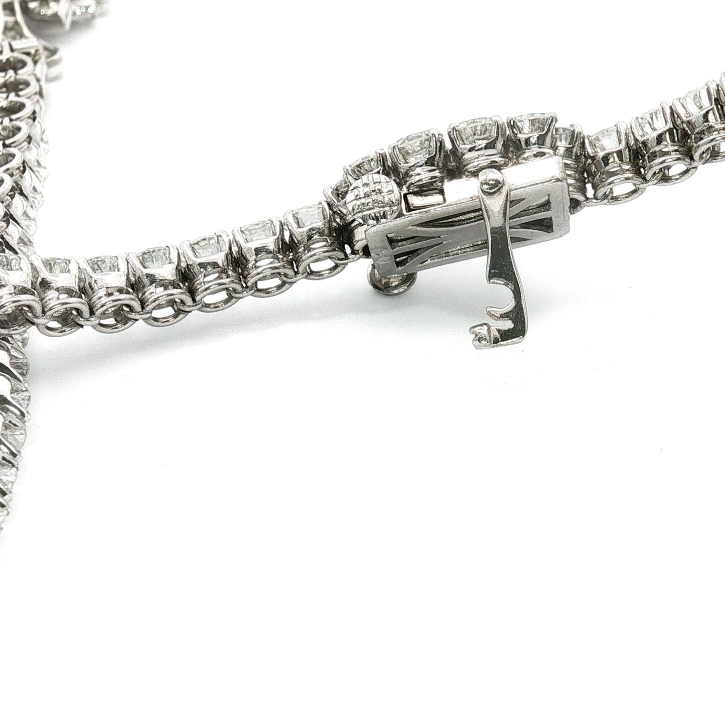 Platinum South Sea Pearl & Multi-Cut Diamond Fringe Festoon Necklace (106.5g)