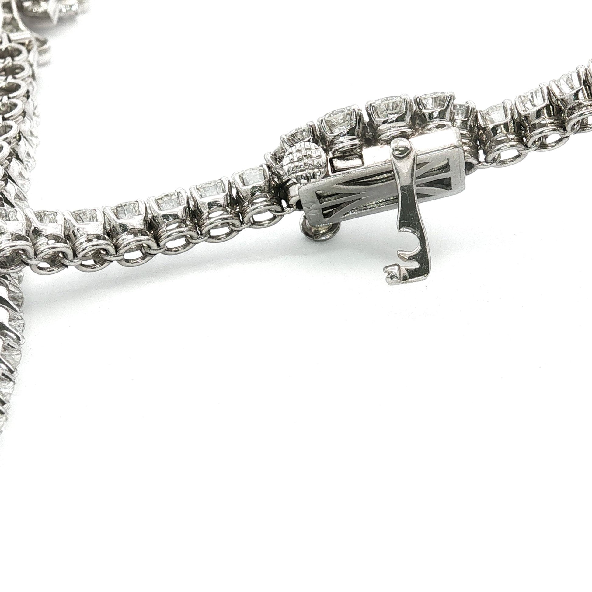 Platinum South Sea Pearl & Multi-Cut Diamond Fringe Festoon Necklace (106.5g)