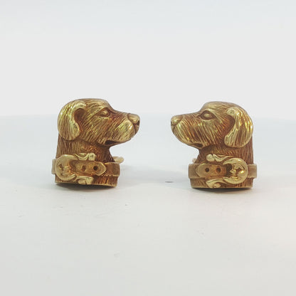Barry Kieselstein-Cord 18K Gold Labrador Retriever Earrings, Dated 1989