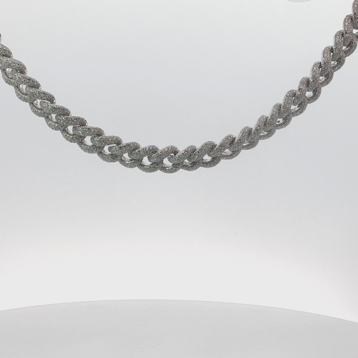 25 Carat Diamond Pavé Cuban Link Choker Necklace in 18K White Gold